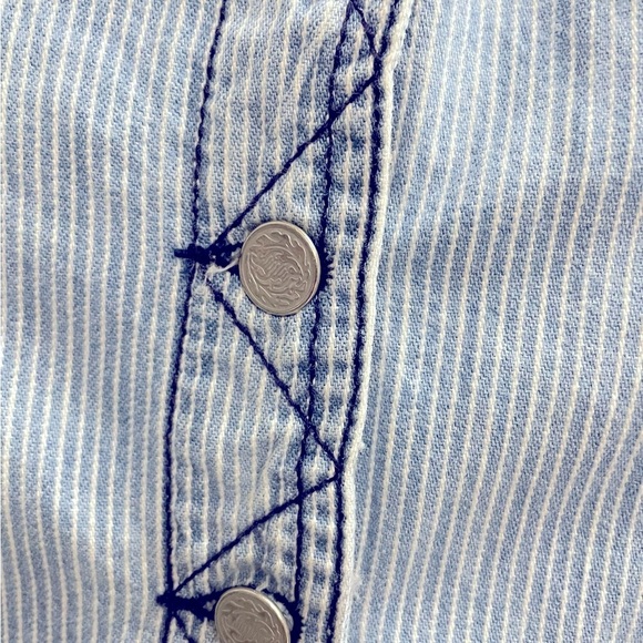 Vintage OUTLAW Western Denim Dress Striped Size 7 - Picture 8 of 8